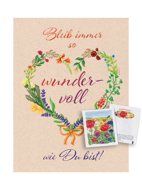Saat-Gru?karte 'Bleib immer so wundervoll wie Du bist'