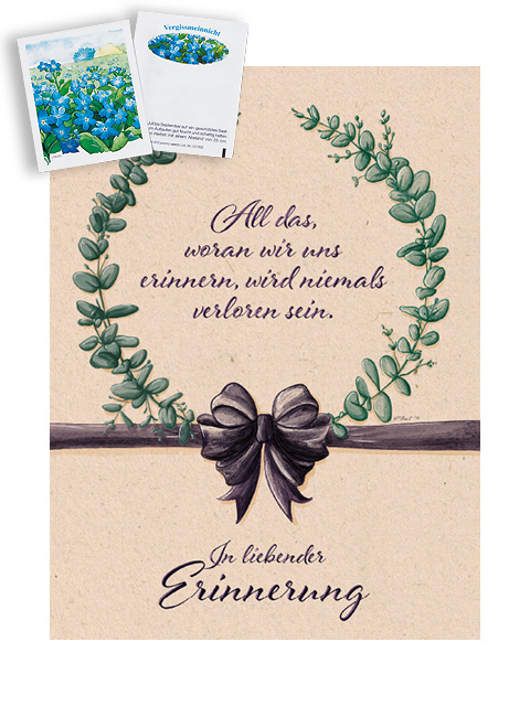 Saat-Trauerkarte 'All das, woran wir uns erinnern...'