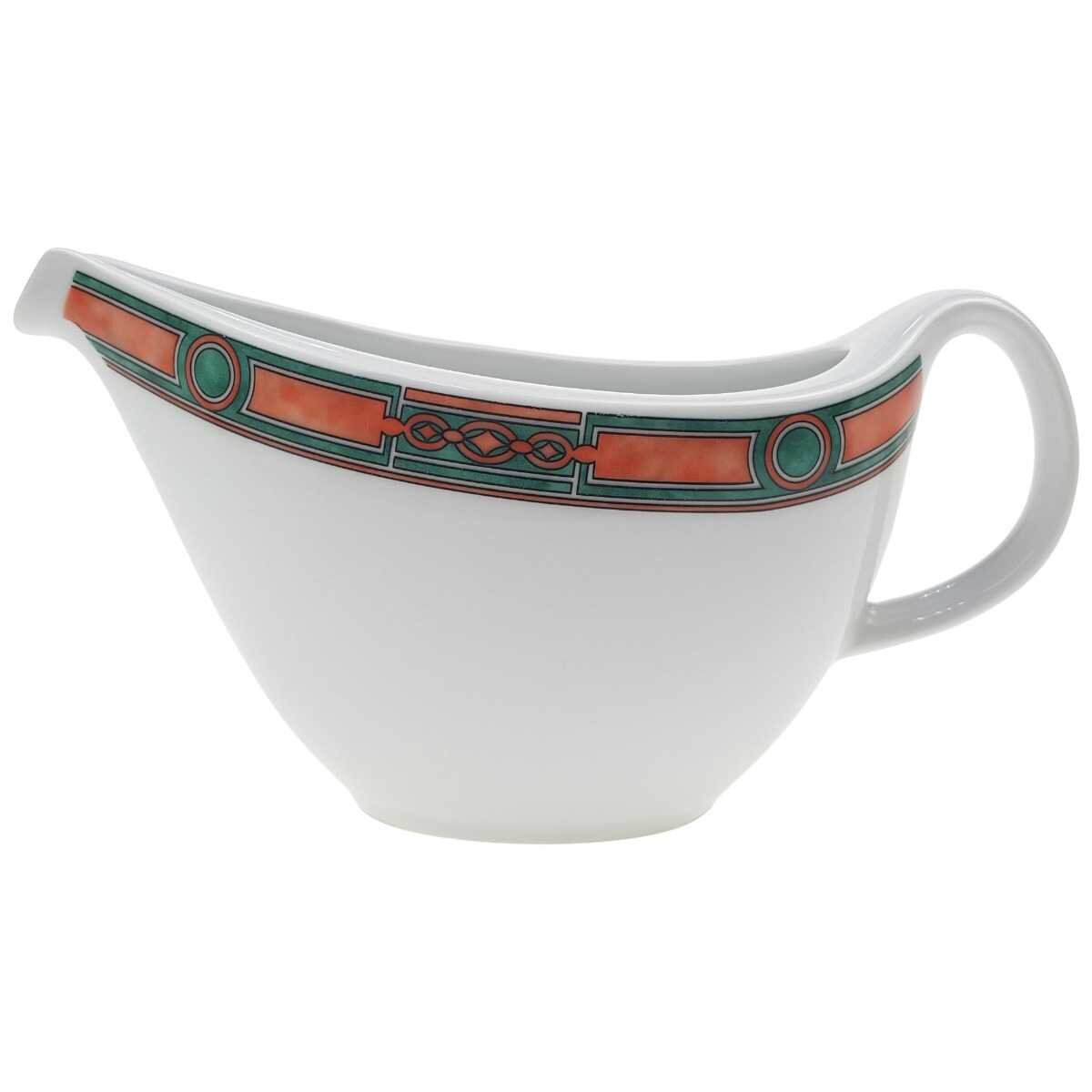 Sauciere Botticelli Design Grün Lachsrosa Dekor gebraucht - gut