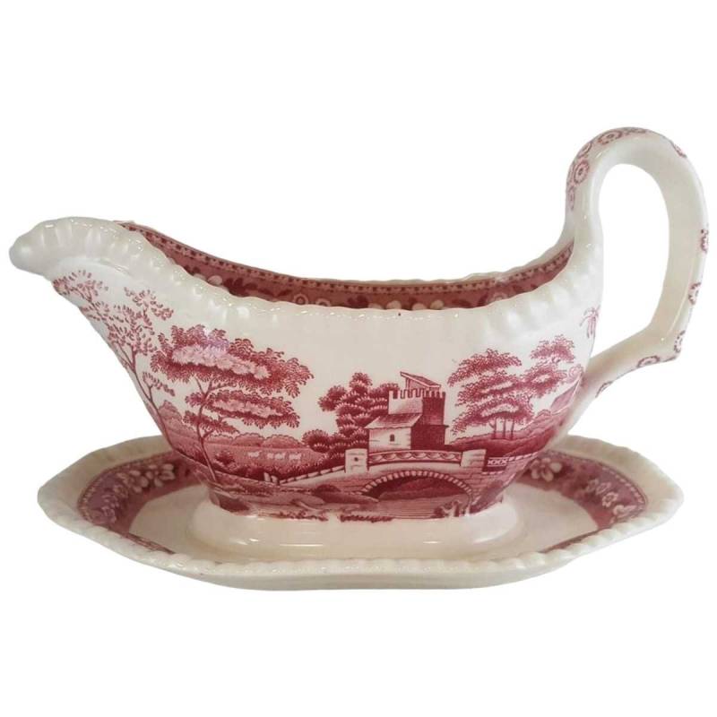 Sauciere Spode Copeland Pink Tower gebraucht - akzeptabel