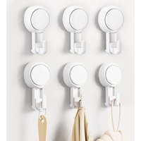 Saugnapfhaken 6er Set Wandhaken aus Kunststoff Tragkraft 5KG Starker Saugnapf Badhaken Vakuum Türhaken für Krone Taschen Handtuch Bademantel Küche Saugnapfhaken 6er Set Wandhaken aus Kunststoff Tragkraft 5KG Starker Saugnapf Badhaken Vakuum Türhaken für Krone Taschen Handtuch Bademantel Küche