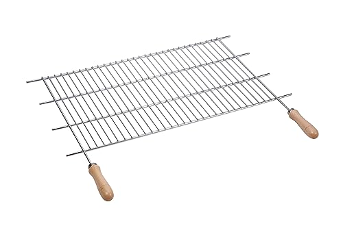 Sauvic Grillrost aus Edelstahl 18/8 mit Holzgriffen und anpassbarer Länge, 73–82x40 cm von Sauvic