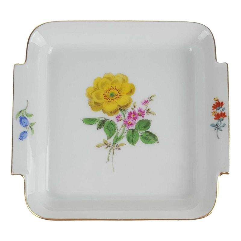 Schale Schälchen klein Meissen bunte Blumen I. Wahl gebraucht - sehr gut