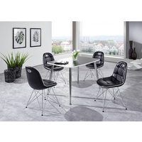 Polsterstuhl ANJA 2er Set Schwarz / Weiß