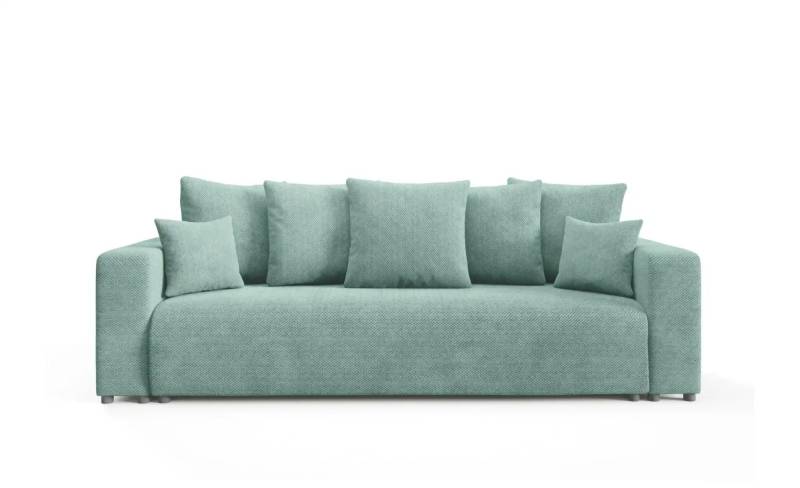 Schlafsofa mit Bettkasten Evora ¦ grün ¦ Maße (cm): B: 247 H: 88 Polstermöbel > Sofas > Einzelsofas - Möbel Kraft