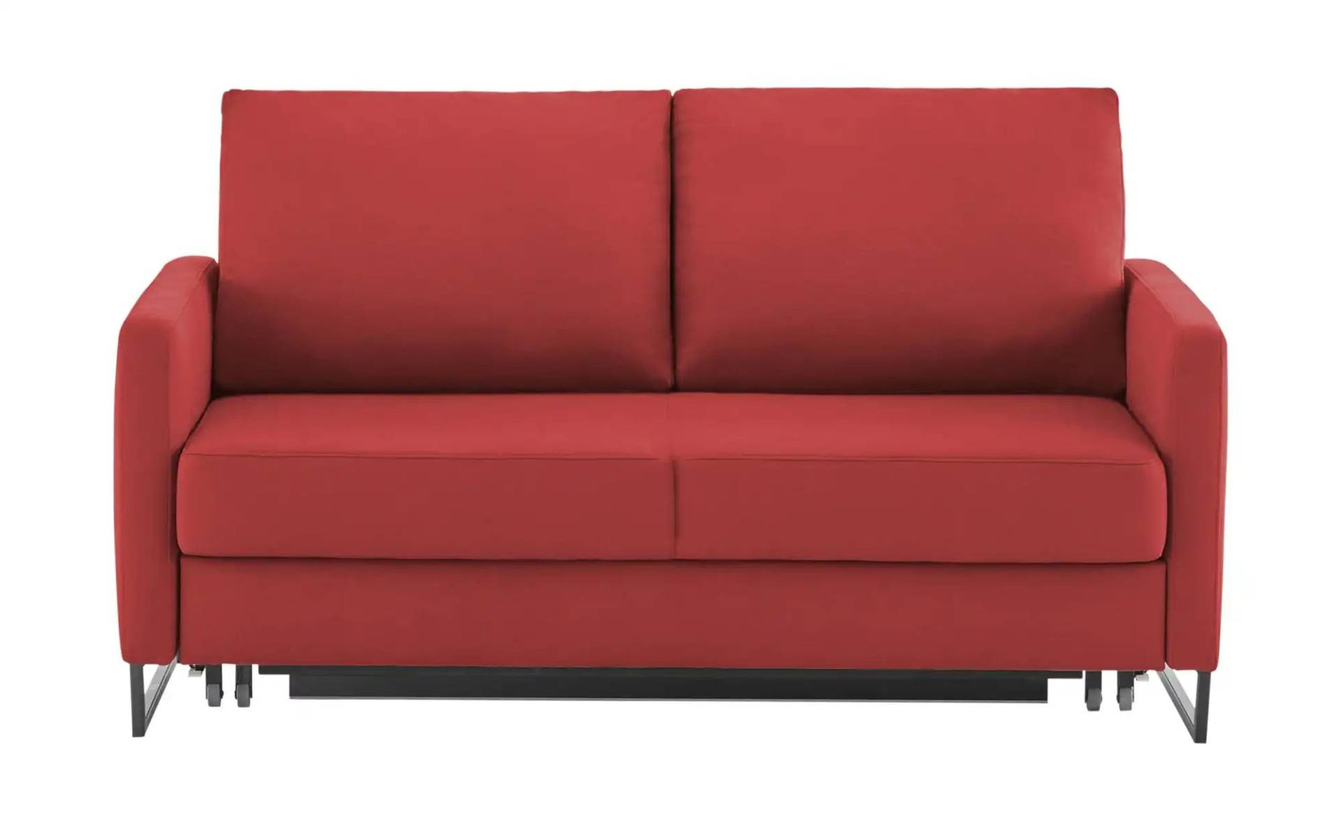Schlafsofa aus Flachgewebe Fürth ¦ rot ¦ Maße (cm): B: 160 H: 90 T: 95.0 Polstermöbel > Sofas > 2-Sitzer - Höffner