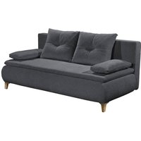 Bettcouch Schlafsofa mit Bettkasten 202 cm breit Grau MAGNUS