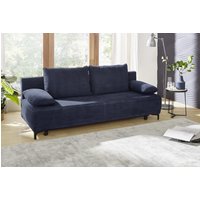 Schlafsofa mit Bettkasten ca 200 cm breit Blau LUIGI