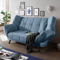 Schlafsofa mit Bettkasten in 208x134 cm INSUL-09, in der Farbe denim