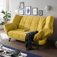 Schlafsofa mit Bettkasten in 208x134 cm INSUL-09, in der Farbe senf