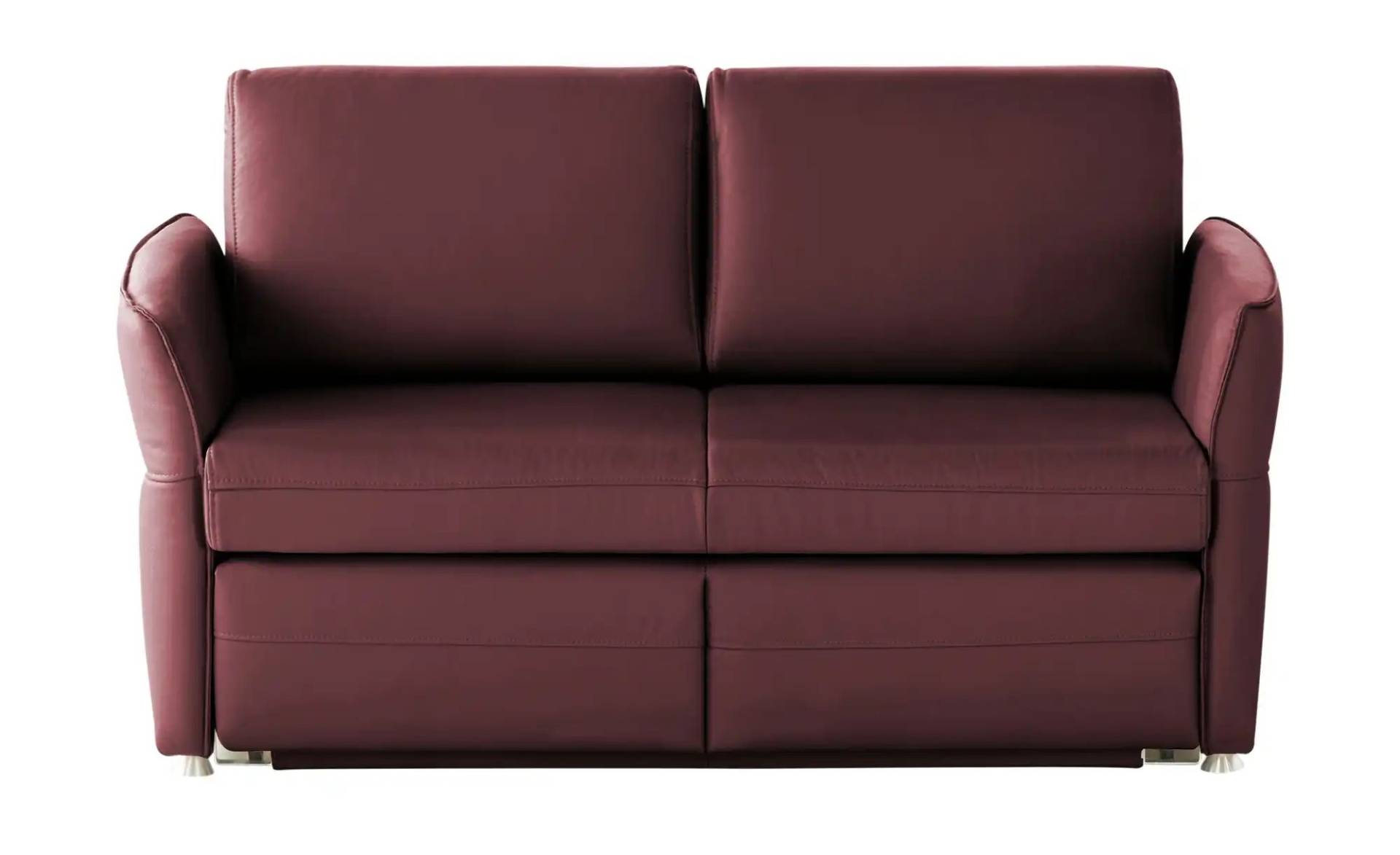 Schlafsofa mit Sitz- und Rückenbezug aus Echtleder ¦ rot ¦ Maße (cm): B: 160 H: 89 T: 85 Polstermöbel > Sofas > Einzelsofas - Möbel Kraft