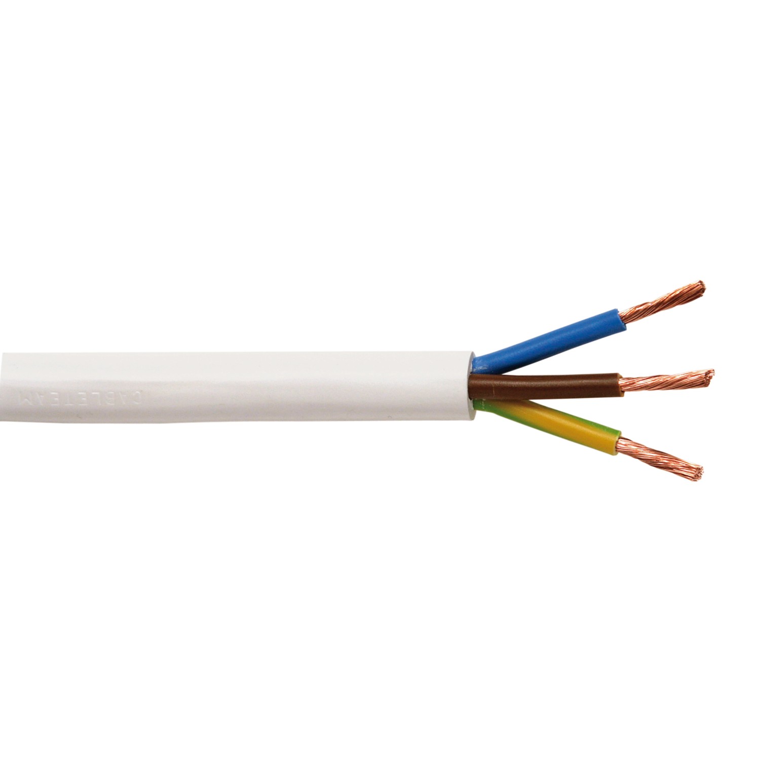 Schlauchleitung H05VV-F 3 G1,5 Weiß 5 m