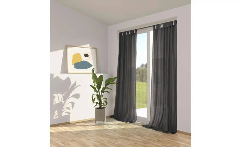 Schlaufenschal   ¦ grau ¦ Baumwolle ¦ Maße (cm): B: 145 H: 1 Gardinen & Rollos > Gardinen & Vorhänge > Schlaufenschals - Höffner