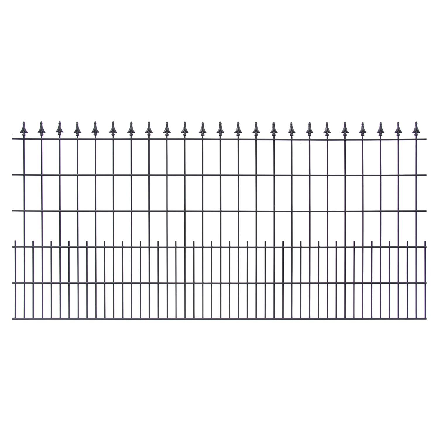 Schmuckzaun Matte U20 mit Spitze Lilie Anthrazit 200 cm x 120 cm