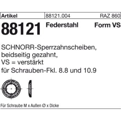 Schnorr Scheiben ART 88121 Federstahl VS 10 mech. verzinkt mech Zn S von Nobrand