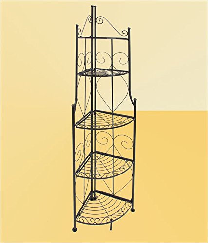 Schönes Nostalgie Eckregal mit 5 Böden 44,5 x 32 x 178 cm aus pulverbeschichteter Stahl Schönes Nostalgie Eckregal mit 5 Böden 44,5 x 32 x 178 cm aus pulverbeschichteter Stahl