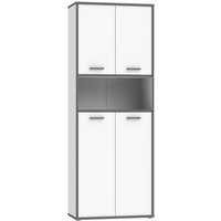 Schrank 4-trg KEFLAVIK von Forte Weiß / Wolfram Grau
