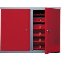 Hängeschrank mit 36 Sichtboxen, HxBxT 600 x 800 x 160 mm, rot von Jungheinrich PROFISHOP