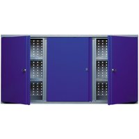 Hängeschrank mit 4 Einlegeböden + 3 Lochrückwänden, HxBxT 600 x 1.200 x 190 mm, blau von Jungheinrich PROFISHOP