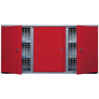 Hängeschrank mit 4 Einlegeböden + 3 Lochrückwänden, HxBxT 600 x 1.200 x 190 mm, rot von Jungheinrich PROFISHOP