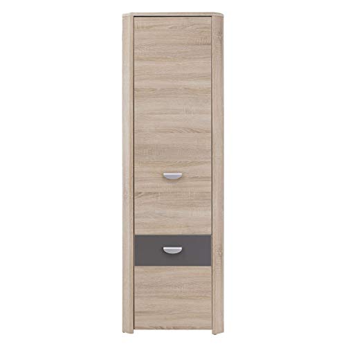 Furniture24 Schrank mit Regalen YOOP YPS71 Hochschrank Kleiderschrank 1 Türiger Jugendzimmerschrank von Furniture24