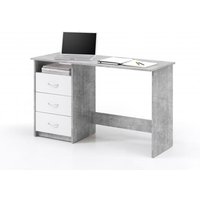 Schreibtisch 3 Schubladen ADRIA von Bega Beton / Weiss