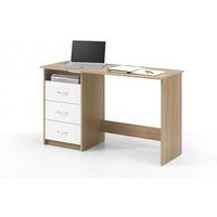 Schreibtisch 3 Schubladen ADRIA von Bega Eiche Sonoma / Weiss