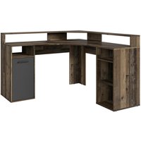 Schreibtisch FOX Eiche Old Wood Nachbildung anthrazit B/H/T: ca. 139x90,8x139 cm von byLIVING