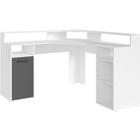Schreibtisch FOX weiß anthrazit anthrazit B/H/T: ca. 139x90,8x139 cm von byLIVING