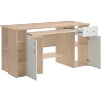 VOGL Möbelfabrik Schreibtisch "Tim mit seitlich offenen Fächern & Tastaturauszug,", Druckerablage, 1 Schublade, Breite 138 cm, Made in Germany von Vogl Möbelfabrik