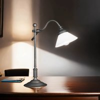 Schreibtischlampe 40 cm Messing Glas Rustikal verstellbar von Ghidini Giovanni Battista