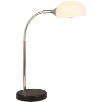 Schreibtischlampe Glas Metall H: 49 cm Weiß Chrom verstellbar Schreibtischlampe Glas Metall H: 49 cm Weiß Chrom verstellbar von Searchlight