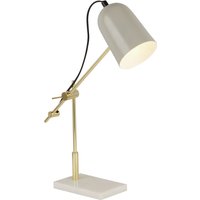 Schreibtischlampe Grau Gold verstellbar 49 cm Marmor Sockel von Searchlight