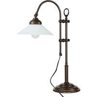 Schreibtischlampe Messing Glas 49 cm E27 Braun Weiß von Ghidini Giovanni Battista