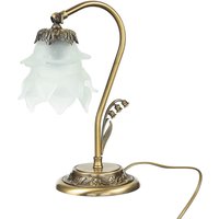 Schreibtischlampe Messing Glas Floral schwenkbar von Ghidini Giovanni Battista