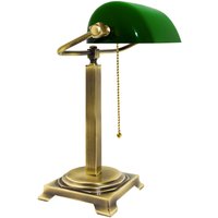 Schreibtischlampe Messing Glas H: 39,5 cm Zugschalter E27 von Ghidini Giovanni Battista