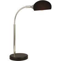 Schreibtischlampe Schwarz H: 49 cm E14 Glasschirm verstellbar von Searchlight