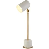 Schreibtischlampe Weiß Messing E27 51,5-63 cm verstellbar