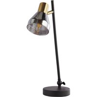 Schreibtischlampe verstellbar 42 cm E14 Rauchglas Metall von Searchlight