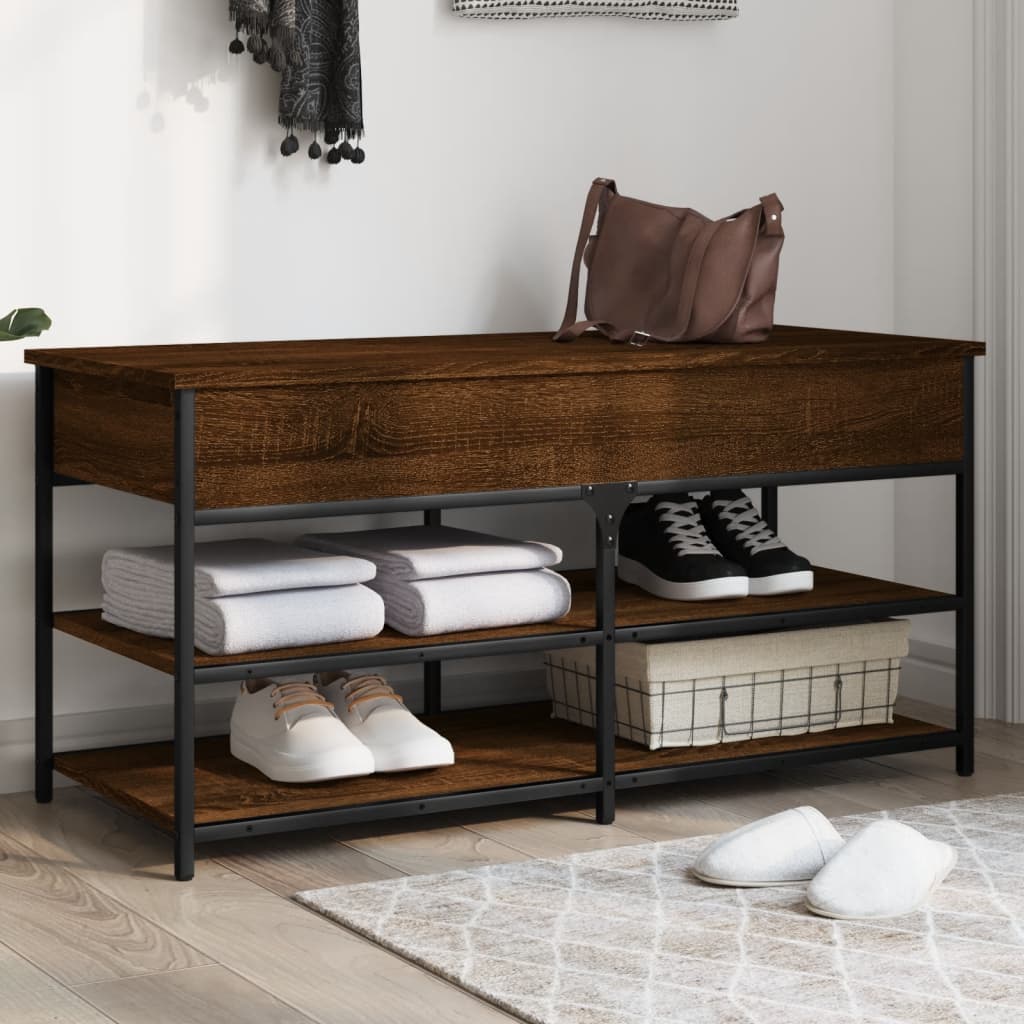 Schuhbank Braun Eichen-Optik 100x42,5x50 cm Holzwerkstoff Braune Eiche 70 x 42.5 x 50 cm Schuhbank Braun Eichen-Optik 100x42,5x50 cm Holzwerkstoff Braune Eiche 70 x 42.5 x 50 cm