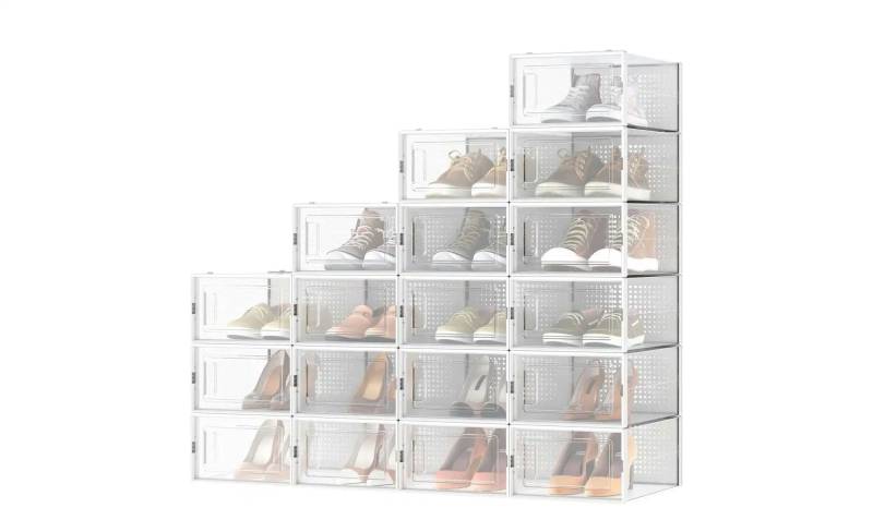 Schuhbox 18er-Set   ¦ weiß ¦ Kunststoff ¦ Maße (cm): B: 23,2 H: 14,3 Aufbewahrung > Aufbewahrungsboxen - Möbel Kraft