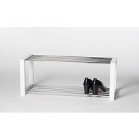 Schuhregal 2-stöckig LUIS von Intra direct Weiss / Chrom Schuhregal 2-stöckig LUIS von Intra direct Weiss / Chrom