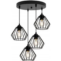 Schwarze Draht-Hängelampe Loft Led-Kronleuchter