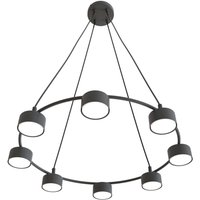 Schwarze Hängelampe 8-flammig akzentuiert L:64 cm GX53 von Emibig