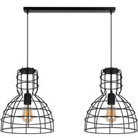 Schwarze Hängelampe Draht Metall 85 cm 2-flmg E27 Loft Schwarze Hängelampe Draht Metall 85 cm 2-flmg E27 Loft von Belis