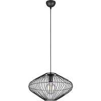 Schwarze Hängelampe Drahtschirm Metall E27 Ø38 cm Retro von Trio