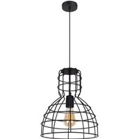 Schwarze Hängelampe Drahtschirm Metall Ø30 cm E27 Loft von Belis
