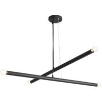 Schwarze Hängelampe Retro B:100 cm E14 4-flammig Metall von ALDEX