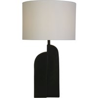Schwarze Tischleuchte Metall Stoff in Weiß 65 cm E27 von 121004