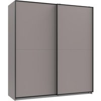 Schwebetürenschrank 2-trg. ca.180x198x65 cm Saharagrau / Schwarz